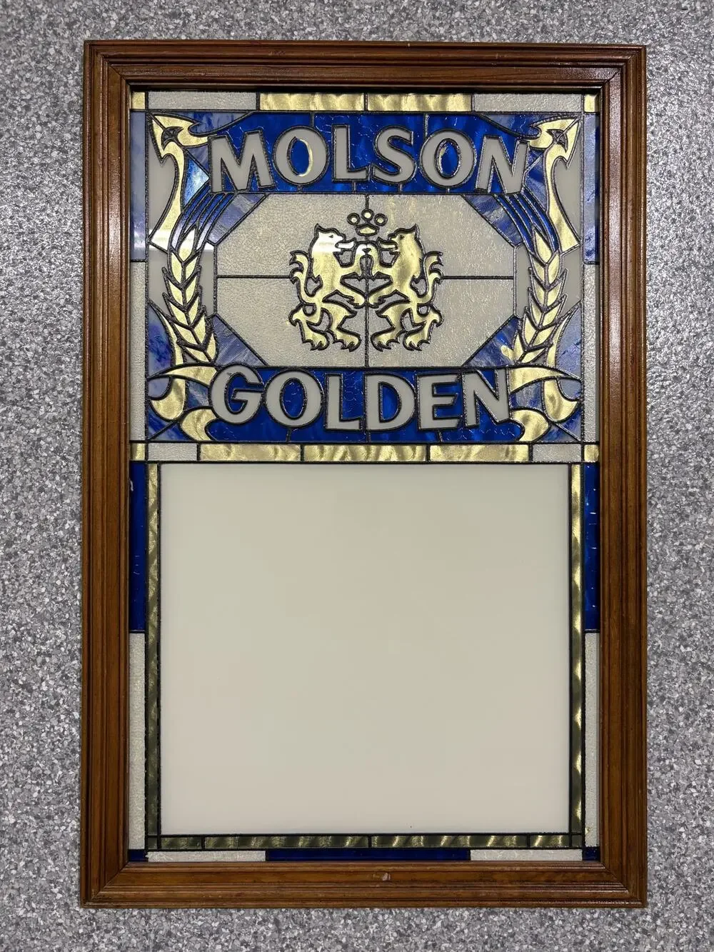Vintage 1988 Stained Glass Dry Erase Message Board Bar Sign